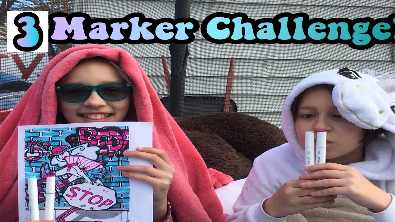 Two Marker Challenge w/ Ohuhu Markers + Drawing Wiff Waffles YouTube