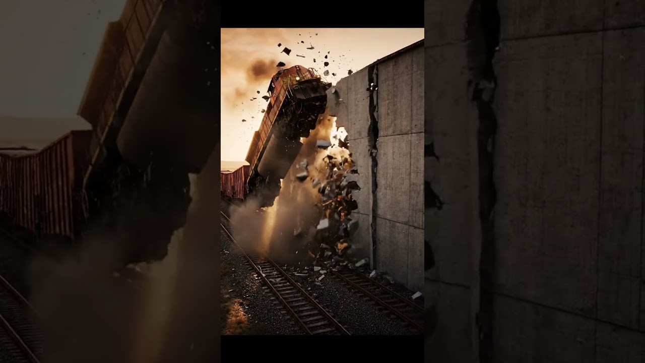 Freight Train Smashes Into Warehouse | Ease Loop