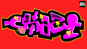 HOW TO DRAW GRAFFITI CRAZY SPEED PAINTING LETTERS MS PAINT TUTORIAL LEARN LERNEN BLACKBOOK SKETCH