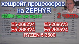 Хешрейт процессоров XEON и Ryzen на майнинге Zephyr. 2 часть.