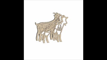 Files for laser cutting, instant download, lightbox Goat