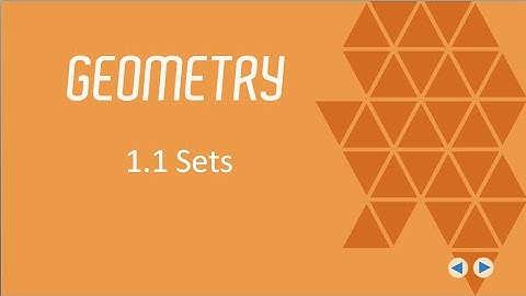 BJU Geometry 4th Ed.  Lesson 1.1 Sets--CCCS Flipped Geometry #1