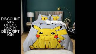 Pikachu Duvet Cover 3D Printed Pokémon Bedding Set Anime Quilt Duvet Pillowcase for Children and Gir
