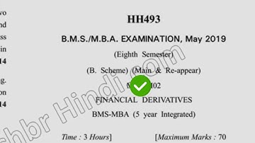 2019 Dcrust MBA 8th Sem Financial Derivatives Question Paper