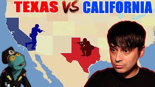 American Texan Reacts to Texas vs California: Who&#39;d win a hypothetical war? | Binkov&#39;s Battlegrounds