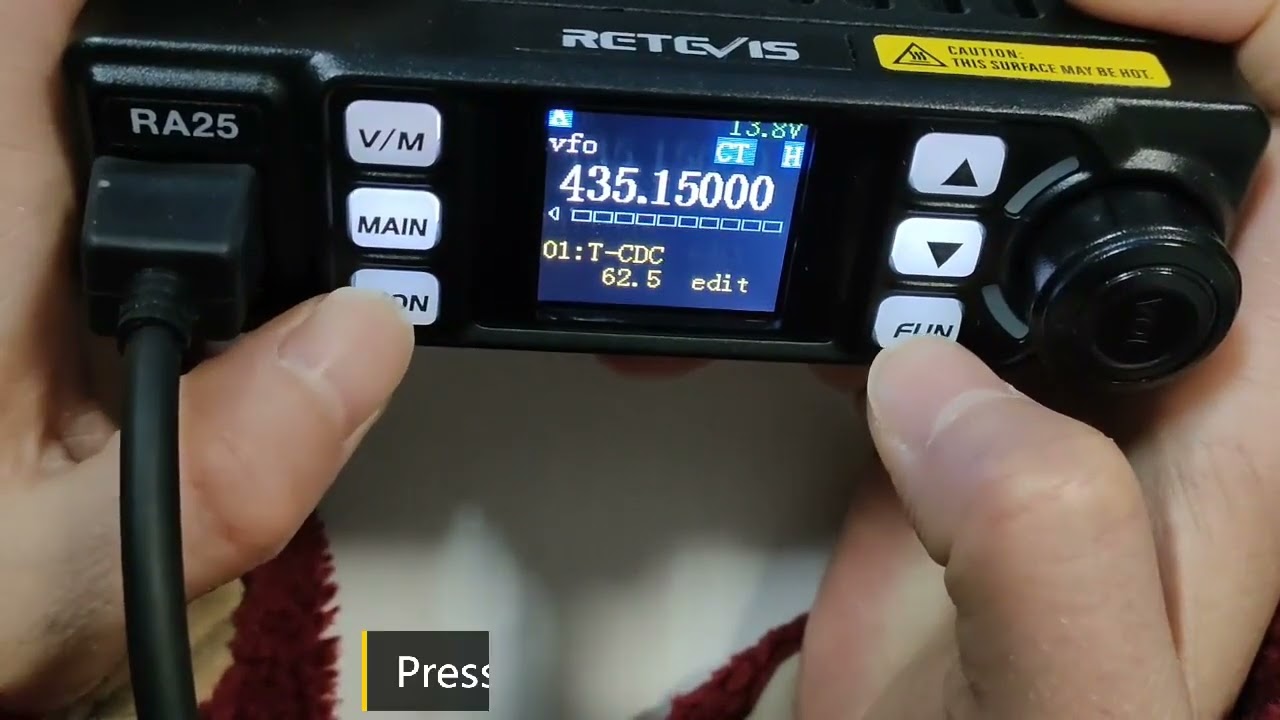 RA25 20W GMRS /  UV Dual Band Mobile Radio