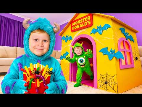I Bambini Visitano Monster Donald’s | Avventura di Halloween