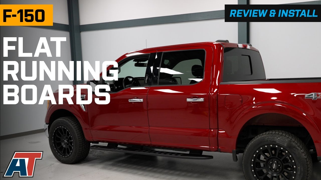 F-150 7.25-Inch Wide Flat Running Boards; Textured Black (15-26 F 
