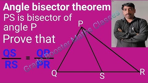 Angle bisector theorem. PS is bisector of QPR in PQR. Prove that QS/RS=QP/PR #angle_bisector_theorem