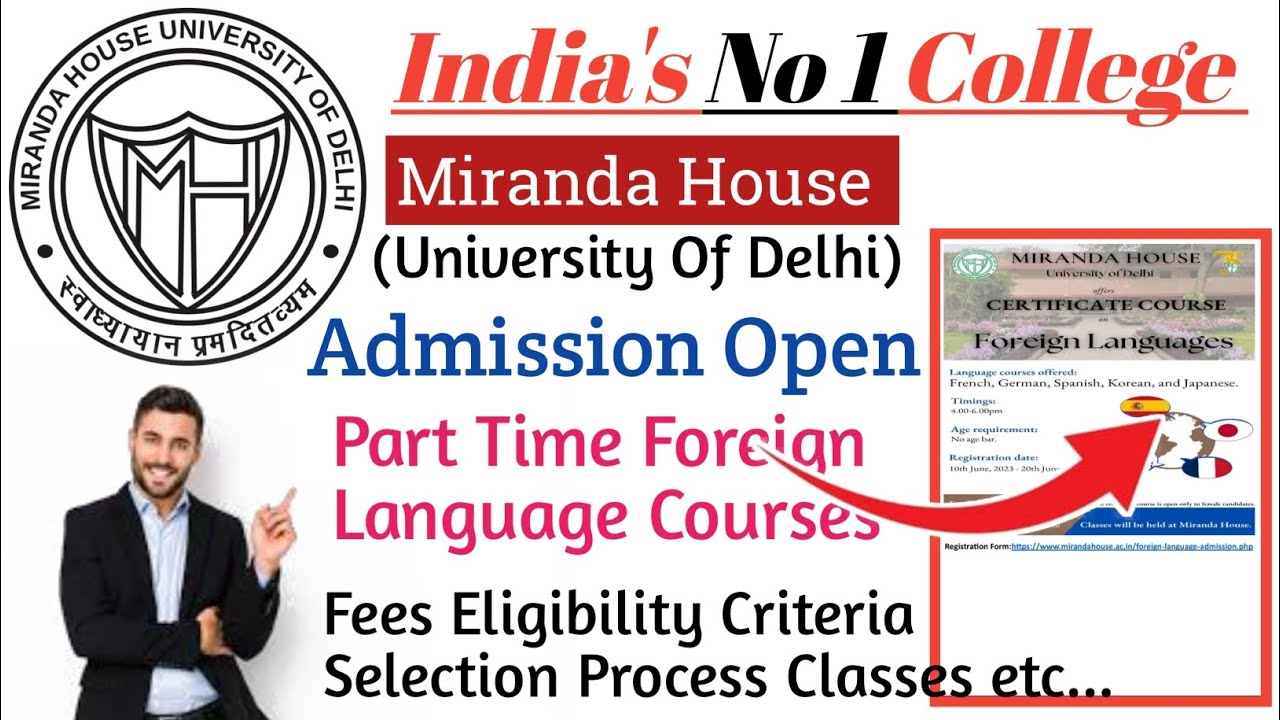 DU Miranda House Foreign Language Courses Admission Open 2023 l fees