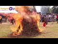 Mystery egungun set on fire  surprised alaafin sprayed him money  you havent seen this before
