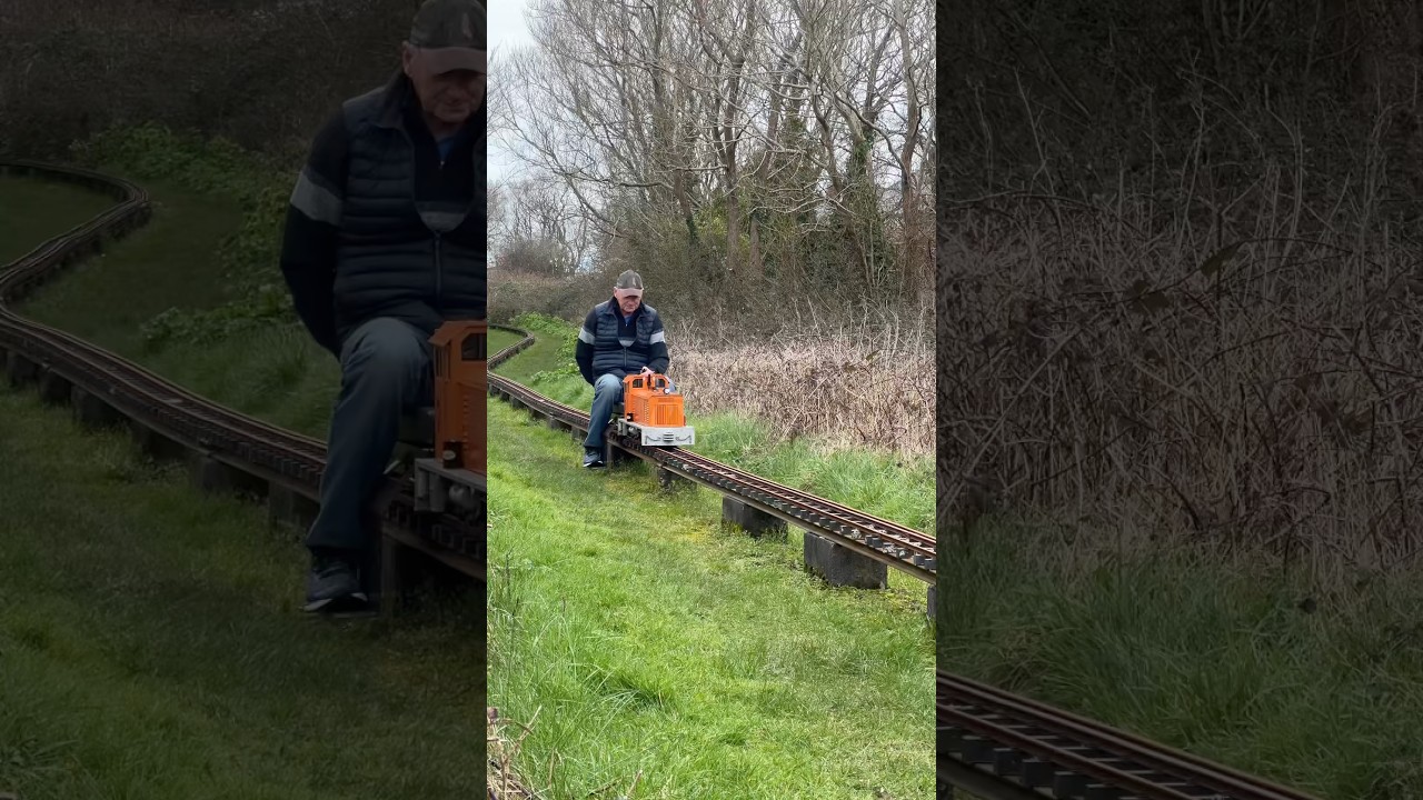 ORANGE DIESEL! A bright miniature loco working the line 🚂✨ #miniaturerailway