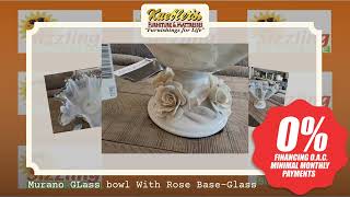 Murano GLass bowl With Rose Base-Glass and Ceramic - Come See It in Person