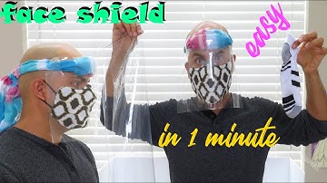 How to Make a Face Shield in 1 minute with $1 using a Sock and Clear Table Plastic DIY Face Cover