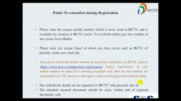CSC  NEW VLE|| HOW TO REGISTER AS IRCTC AGENT THROUGH CSC DIGITAL SEVA PORTAL @jnrstartech