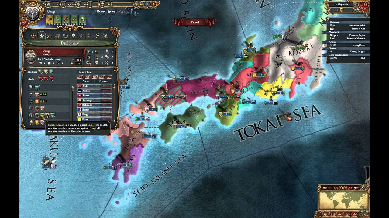 Let's Play Europa Universalis IV (EU4) Japan (Daimyo start) 1 YouTube