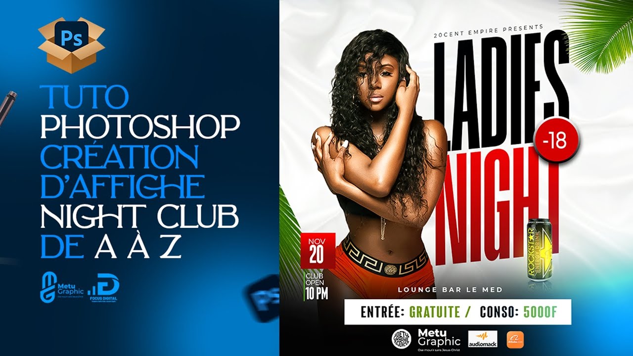 TUTO PHOTOSHOP CRÉATION D'AFFICHE POUR "NIGHT CLUB" TUTO COMPLET DE A À Z
