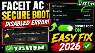 Fix FACEIT AC Warning: Secure Boot is Disabled (Enable Secure Boot Easy Fix)