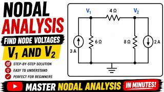 Nodal Analysis Find Node Voltages V1 and V2