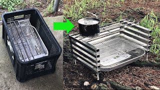 캠핑용 접이식 높이조절 BBQ그릴만들기/Making a prefabricated height-adjustable BBQ grill for camping