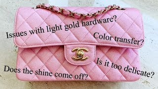 CHANEL SMALL FLAP IN IRIDESCENT PINK