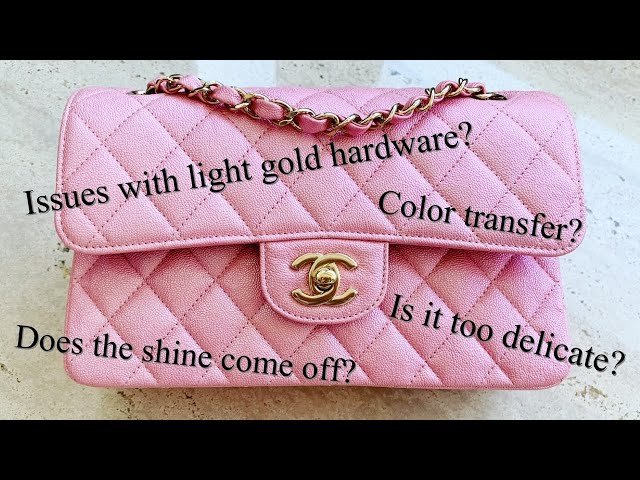 CHANEL SMALL FLAP IN IRIDESCENT PINK