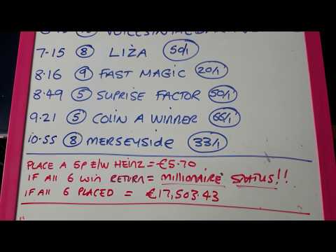 Each Way Heinz bet returns Millionare Status for a 5p unit stake! Horse Racing Tips
