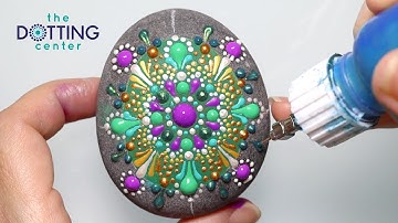 How to paint a Dot Mandala Stone using Paint Bottles Full Tutorial