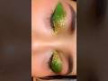 Day-75 Green Yellow Eye Glitter ❇️🟡 #makeuptutorial #makeup #beauty #makeupartist #youtubeshorts 💄