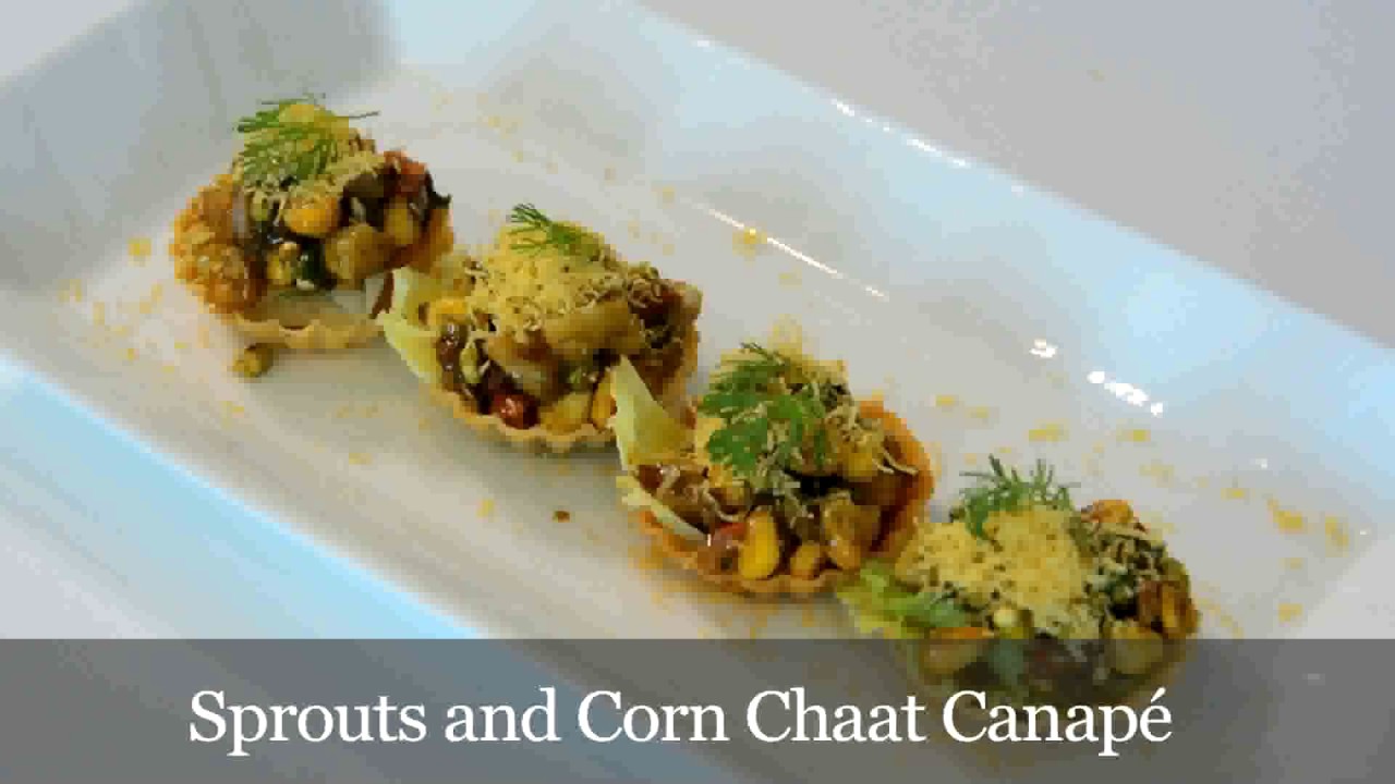 Sprouts and Corn Chaat Canapé | chefharpalsingh