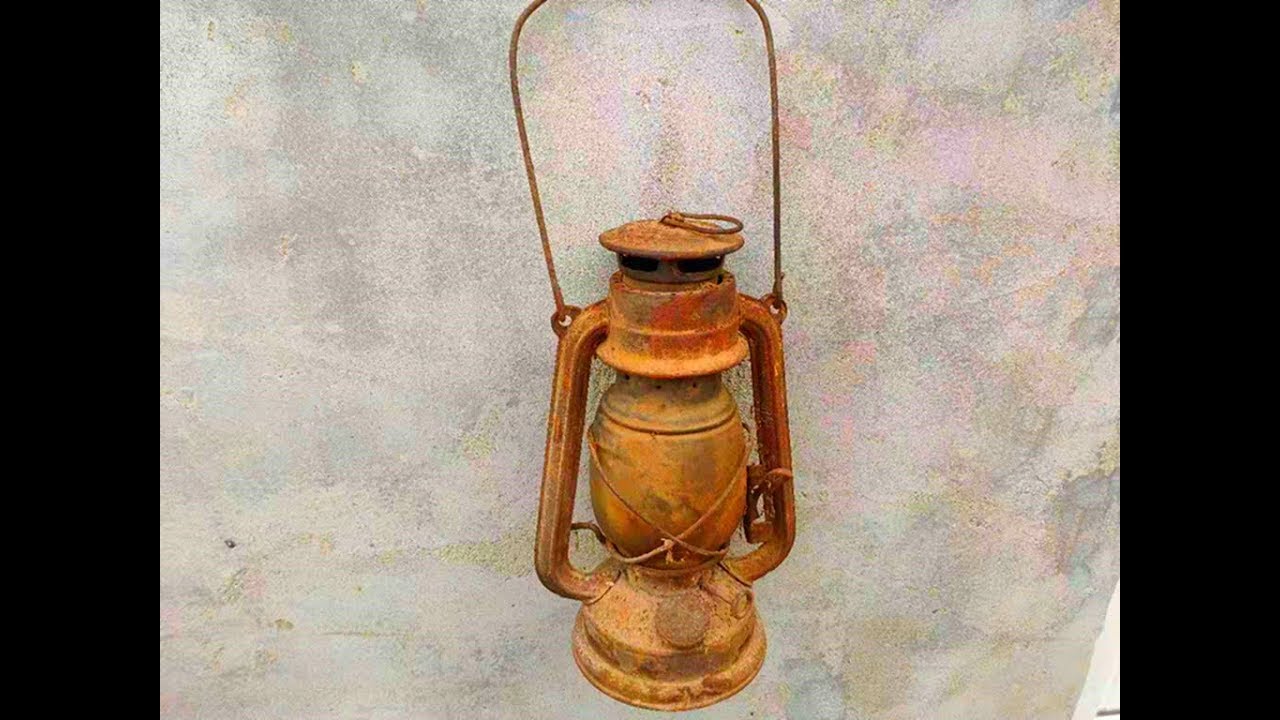 Shabby rusty oil lamp repair the entire process of decoration
