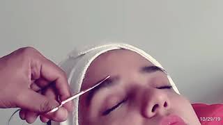 Dubai beauty parlor eyes brows and upper lips threading tutorial