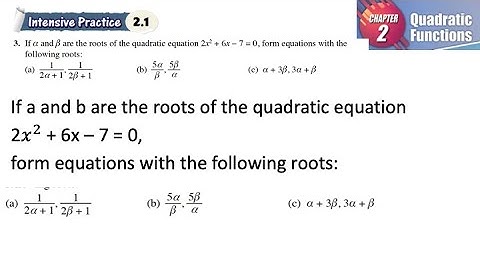 Quadratic Functions intensive practice 2.1 Q3 | latihan intensif 2.1 add maths form 4 | Textbook