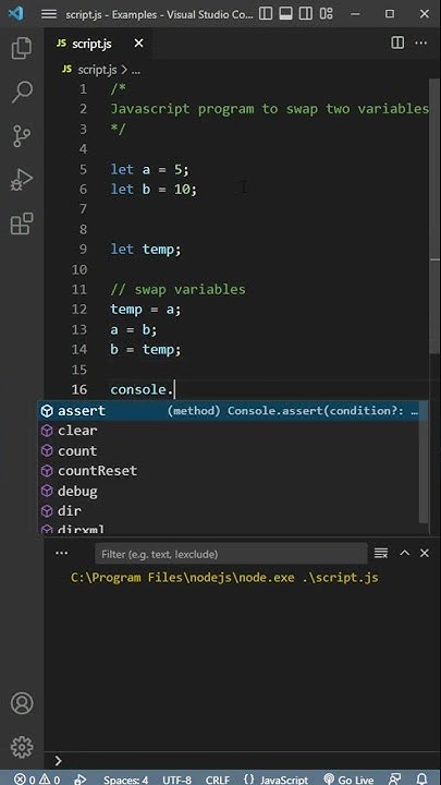 JavaScript Program to Swap Two Variables - YouTube