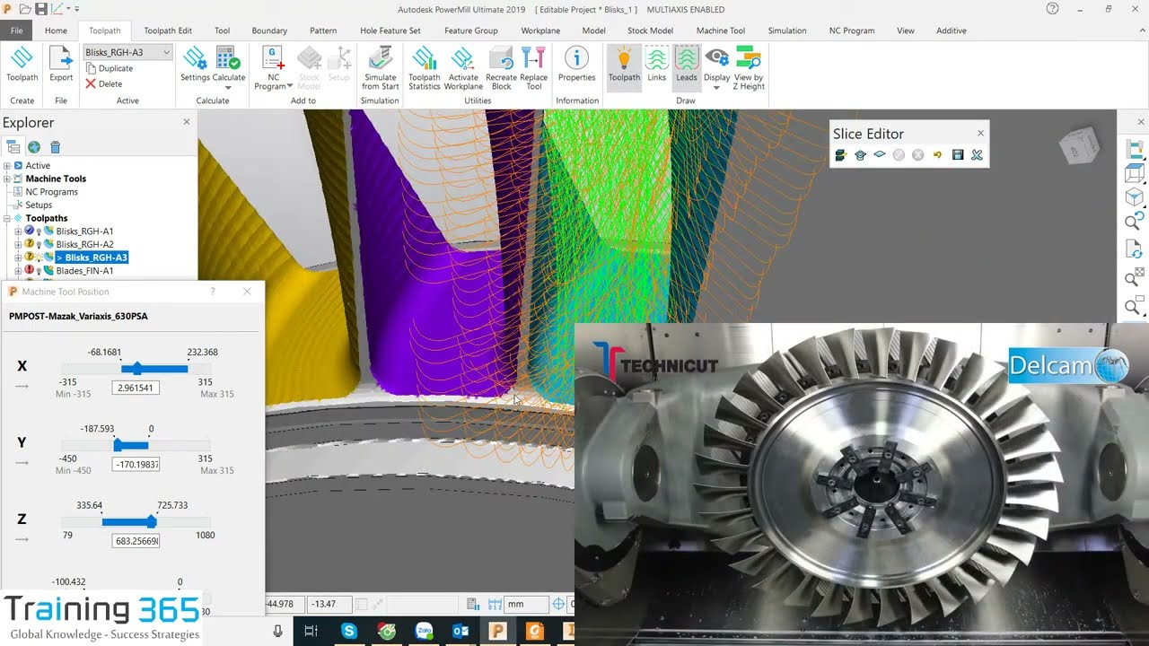 PowerMill 5 Axis Blisks Machining