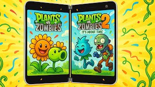 Обзор Plants vs Zombies 1 VS. Plants vs Zombies 2 It's About Time на Microsoft Surface Duo screenshot 3