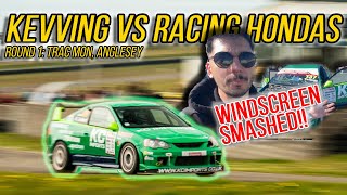 KEVVING VS RACING HONDAS - ROUND 1: ANGLESEY - SMASHED WINDSCREEN DISASTER!!