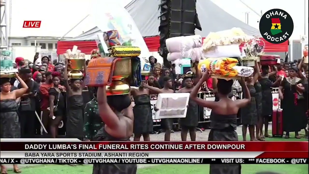  Odo Bronii Displays Traditional Widowhood Items at Daddy Lumba Final Funeral Rites
