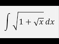 Integration by Substitution: Integral of sqrt(1 + sqrt(x)) dx
