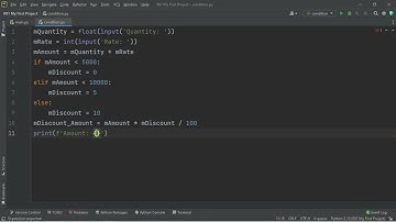 Example of If in Python Calculating (Quantity X Rate) - Discount
