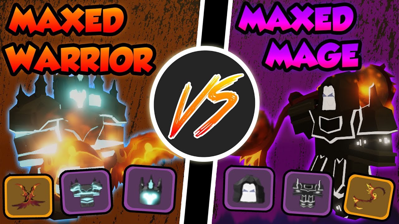 Maxed Mage Vs Maxed Warrior Best Gear Roblox Dungeon Quest - maxed mage vs maxed warrior best gear roblox dungeon quest