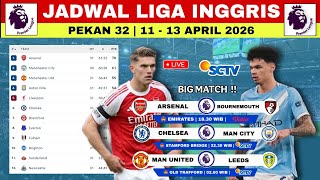 Jadwal Liga Inggris 2026 Pekan 32 | Chelsea vs Man City~Klasemen Liga Inggris 2026 Terbaru Hari Ini