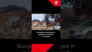 Bungalow destroyed in explosion captured on camera #gasexplosion #bungalow #explosion #uknews