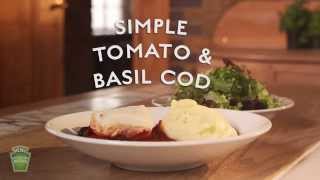 Simple Tomato, Basil and Olive Baked Cod