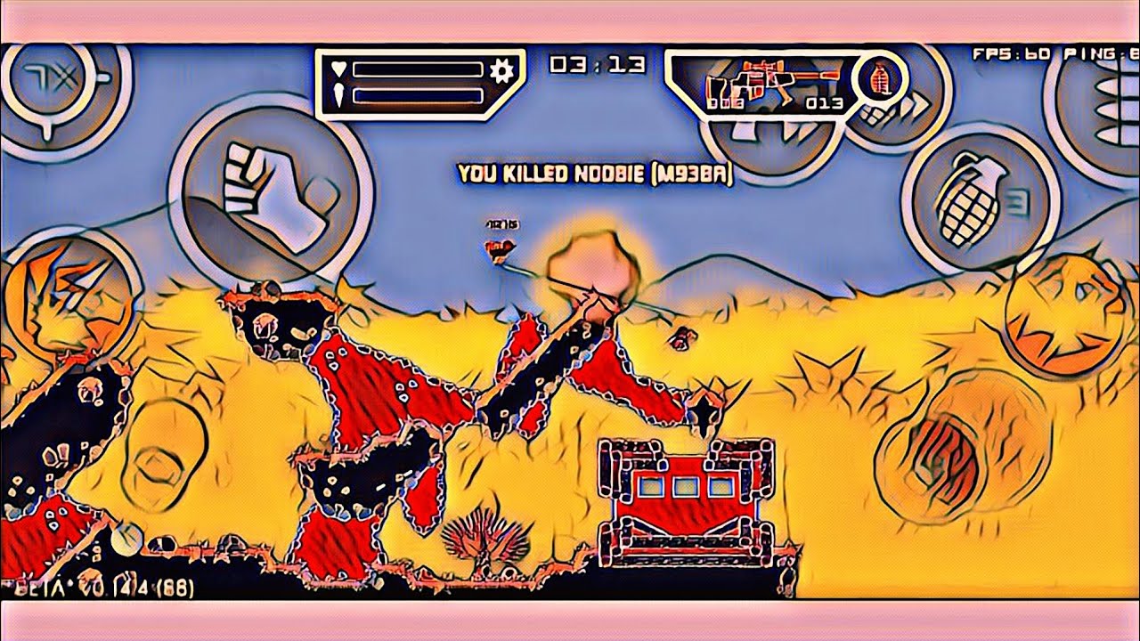 🔥 Mini Militia Classic 1v1 Gameplay | Opponent Bot (DA2-Wise Match) 🔥