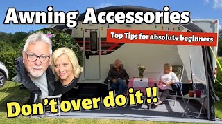 Don't get carried away with caravan awning accessories  Like we do!!!