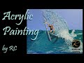 Acrylic Painting on Canvas - Surfing - Art by RC