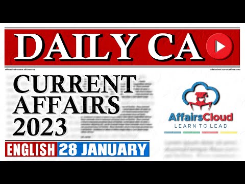Current Affairs 28 January 2023 | English | By Vikas | Affairscloud For All Exams