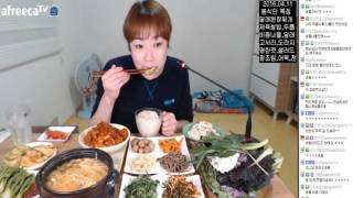 입짧은 햇님의 먹방~!(채팅)(한식,피자 20160411)