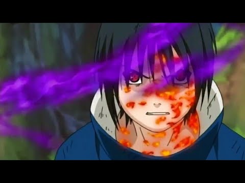 Sasuke marca da maldição ativada.